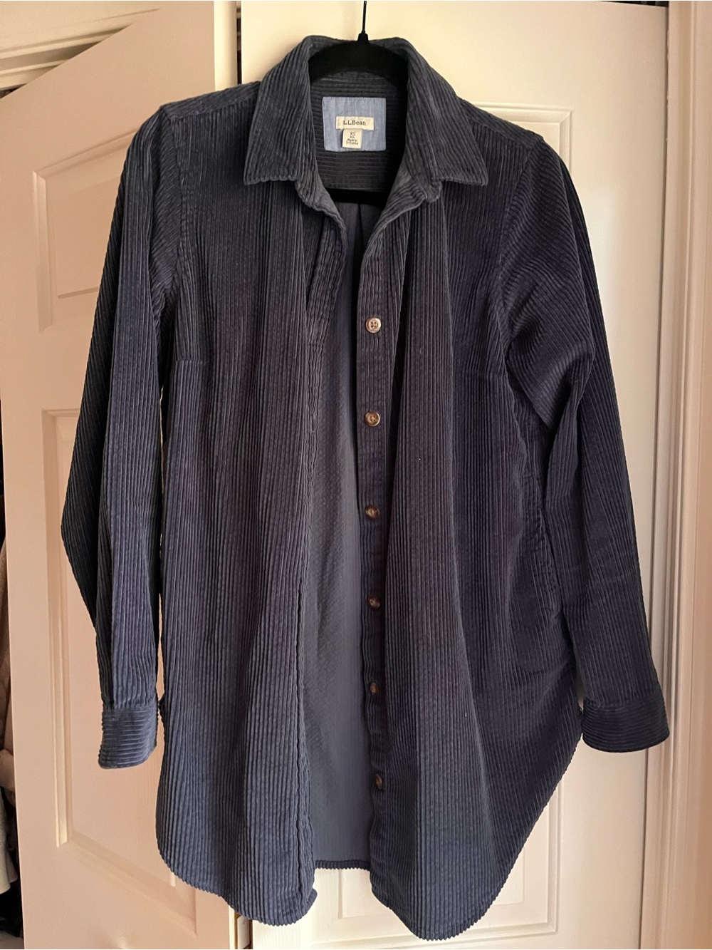 LLBean Corduroy Button-Up Jacket - Navy
